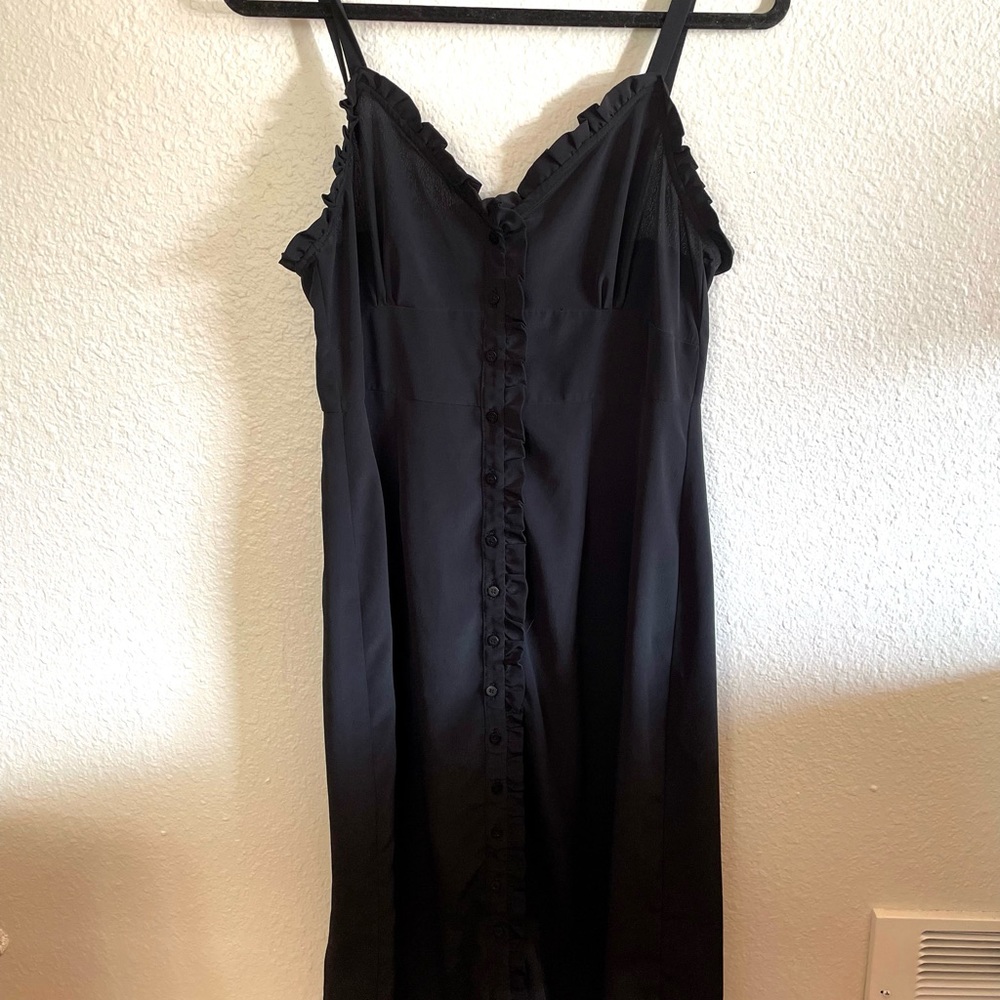 Topshop Black Midi Dress